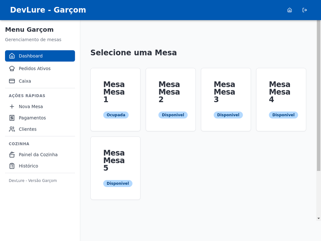 Sistema de Mesas