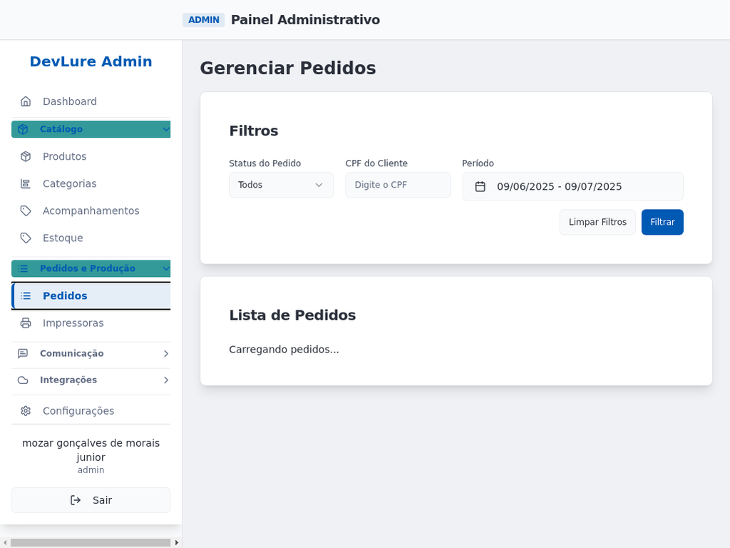 Controle de Pedidos
